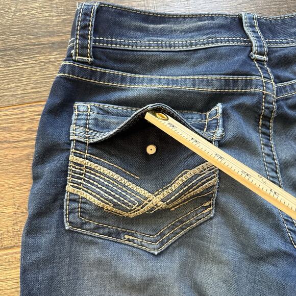 Buckle Black 11 Straight Jeans 32x32 Medium Wash Distressed Flap Pockets - Picture 11 of 13